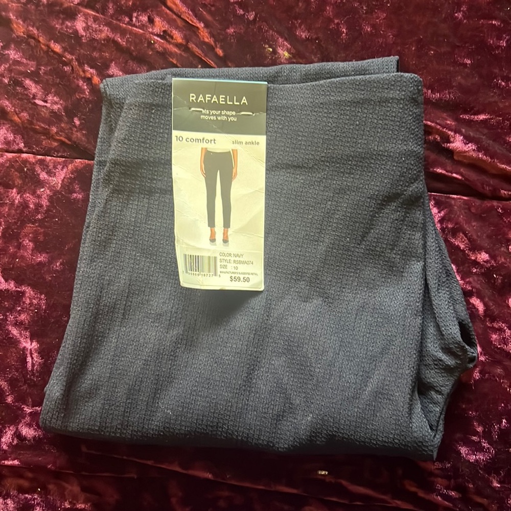 Women’s RAFAELLA Navy blue Comfort Slim Ankle Length Pants Size 10